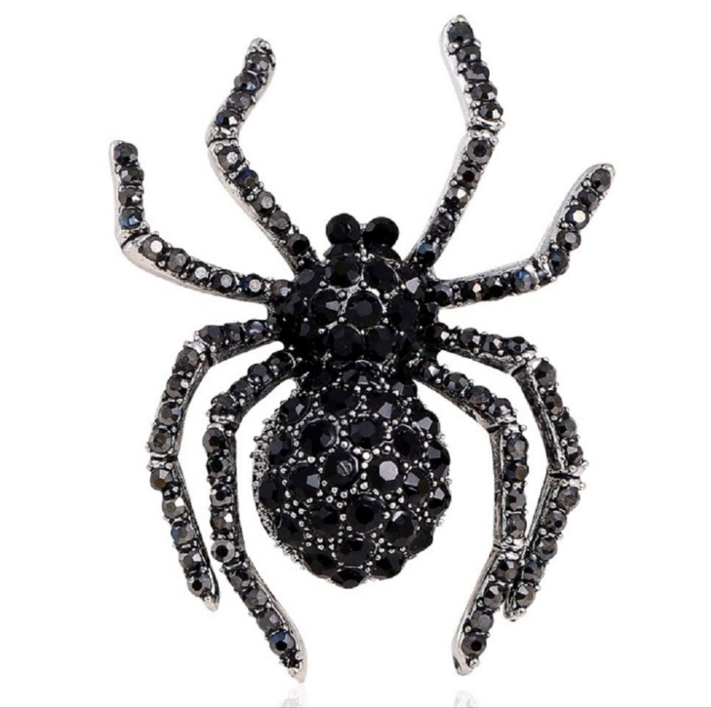 Bejeweled Spider Pin